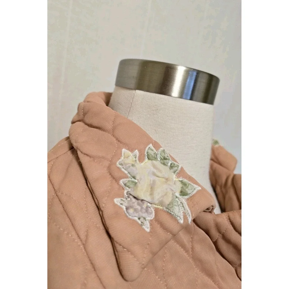 1950s Vintage Womens Crop Jacket Quilted Floral‎ Applique